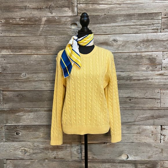 ✨🌼Brooks Brother Yellow Cable Knit Sweater ✨ - Picture 3 of 7